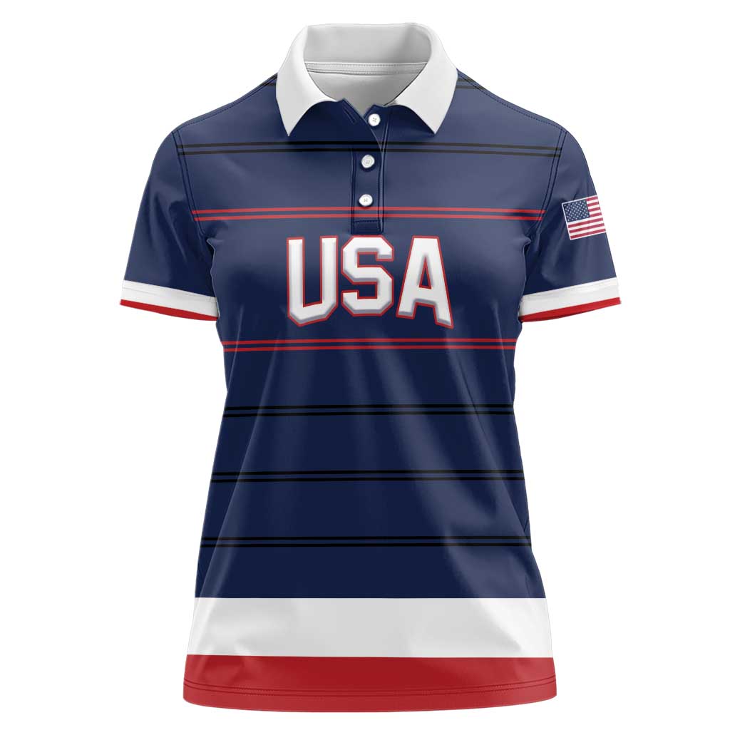 Custom USA Hockey Team Women Polo Shirt Go Champions