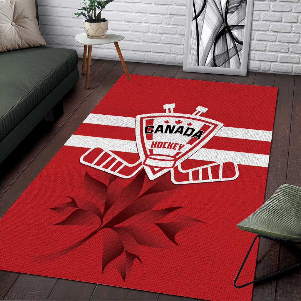 Canada Hockey Team Area Rug Maple Leaf Red Version