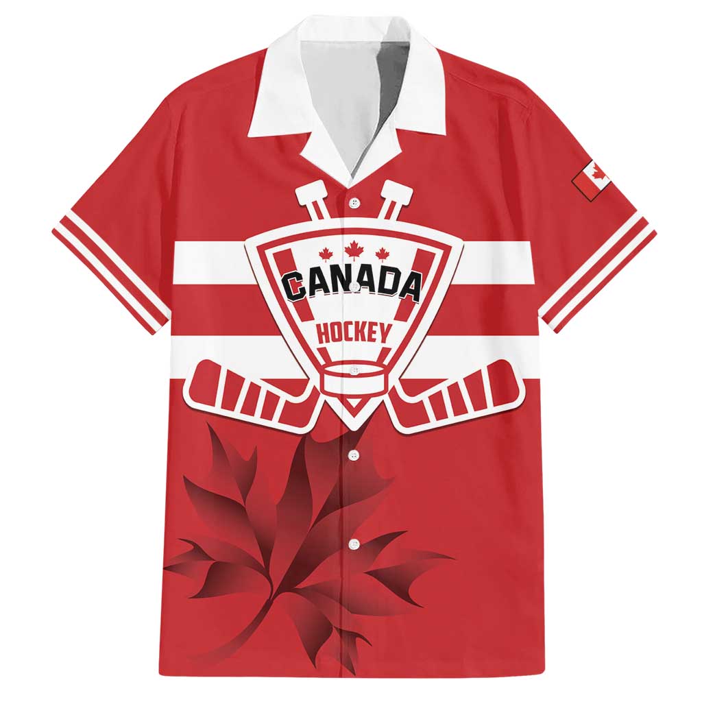 Custom Canada Hockey Team Hawaiian Shirt Maple Leaf Red Version