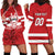 Custom Canada Hockey Team Hoodie Dress Maple Leaf Red Version