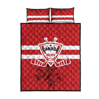 Canada Hockey Team Quilt Bed Set Maple Leaf Red Version