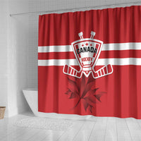 Canada Hockey Team Shower Curtain Maple Leaf Red Version