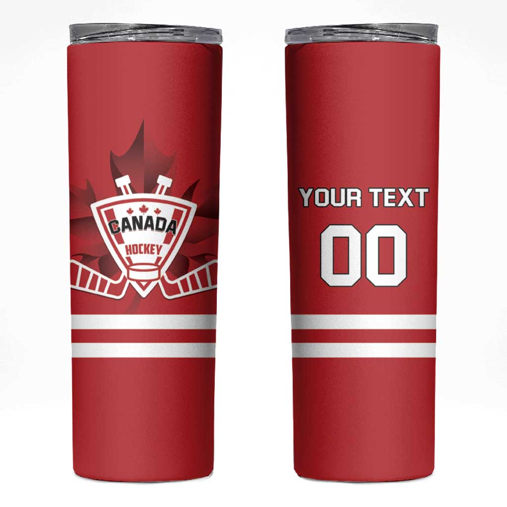 Custom Canada Hockey Team Skinny Tumbler Maple Leaf Red Version