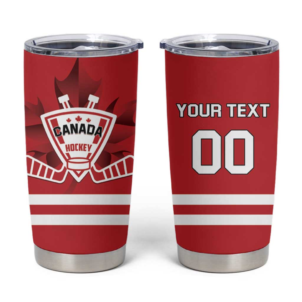 Custom Canada Hockey Team Tumbler Cup Maple Leaf Red Version