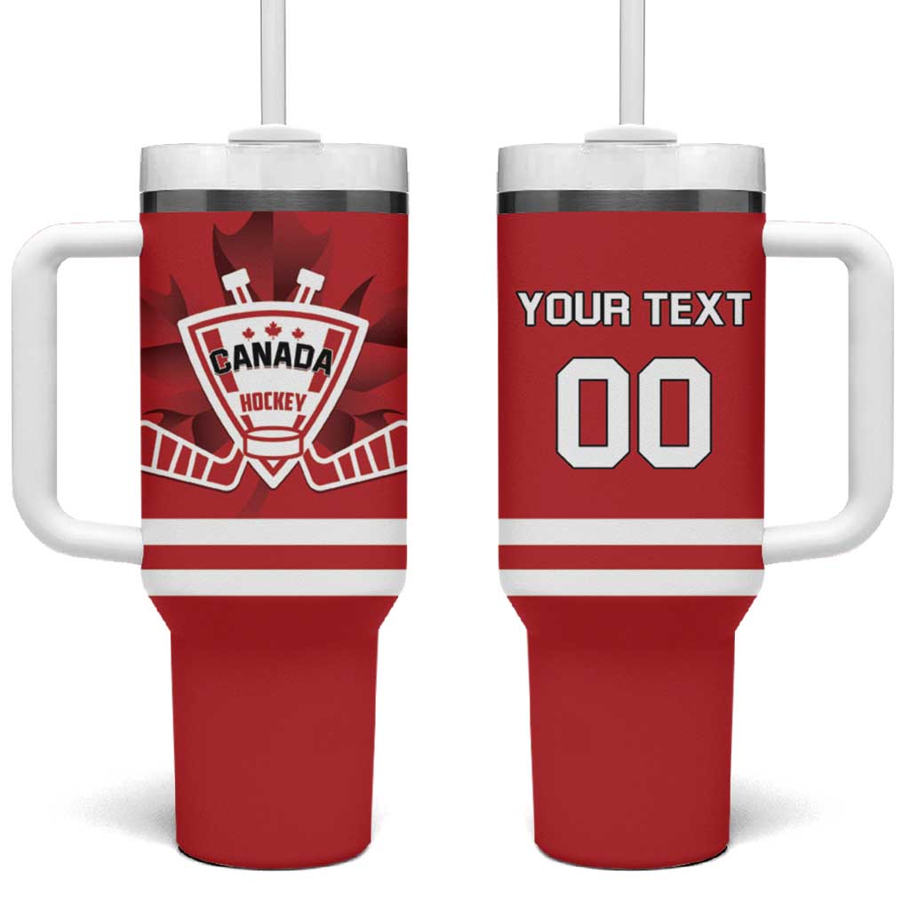 Custom Canada Hockey Team Tumbler With Handle Maple Leaf Red Version