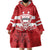 Custom Canada Hockey Team Wearable Blanket Hoodie Maple Leaf Red Version