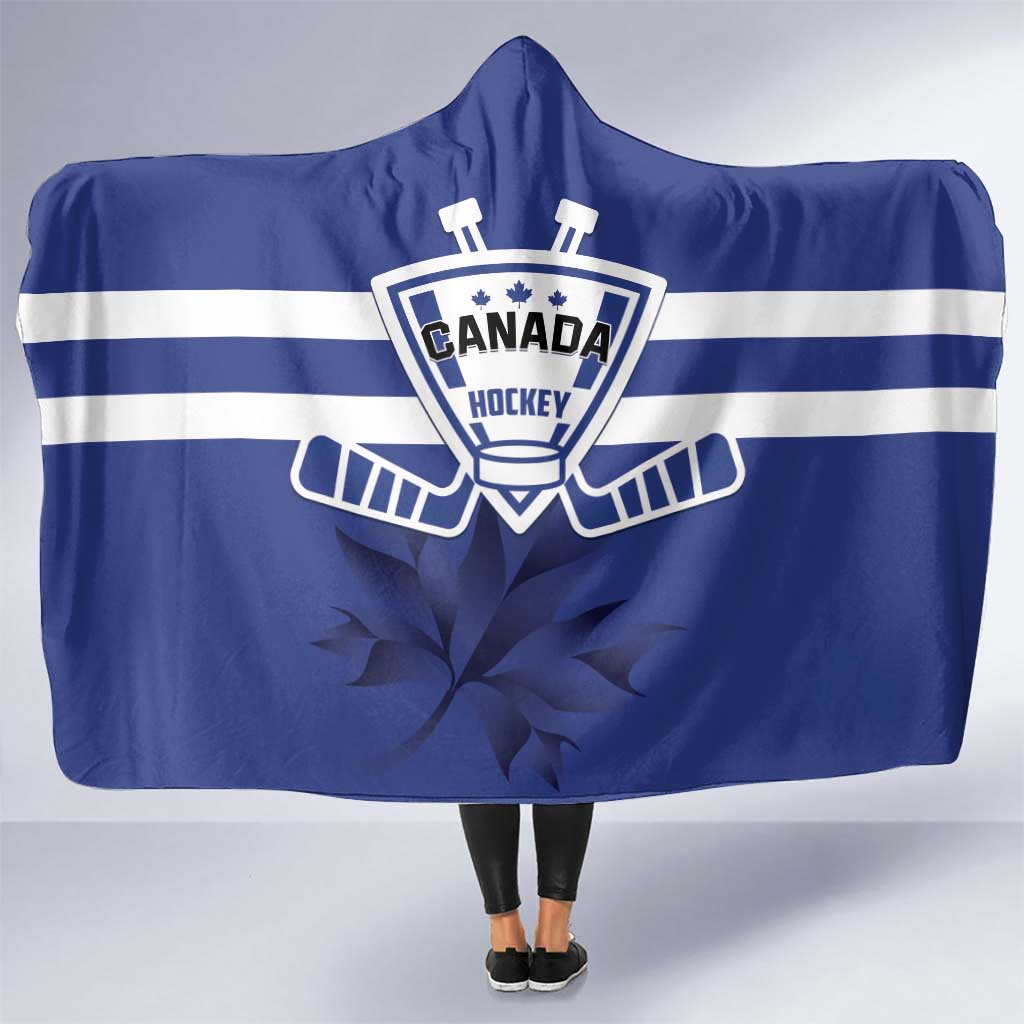 Canada Hockey Team Hooded Blanket Maple Leaf Blue Version