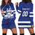 Custom Canada Hockey Team Hoodie Dress Maple Leaf Blue Version