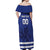 Custom Canada Hockey Team Off Shoulder Maxi Dress Maple Leaf Blue Version