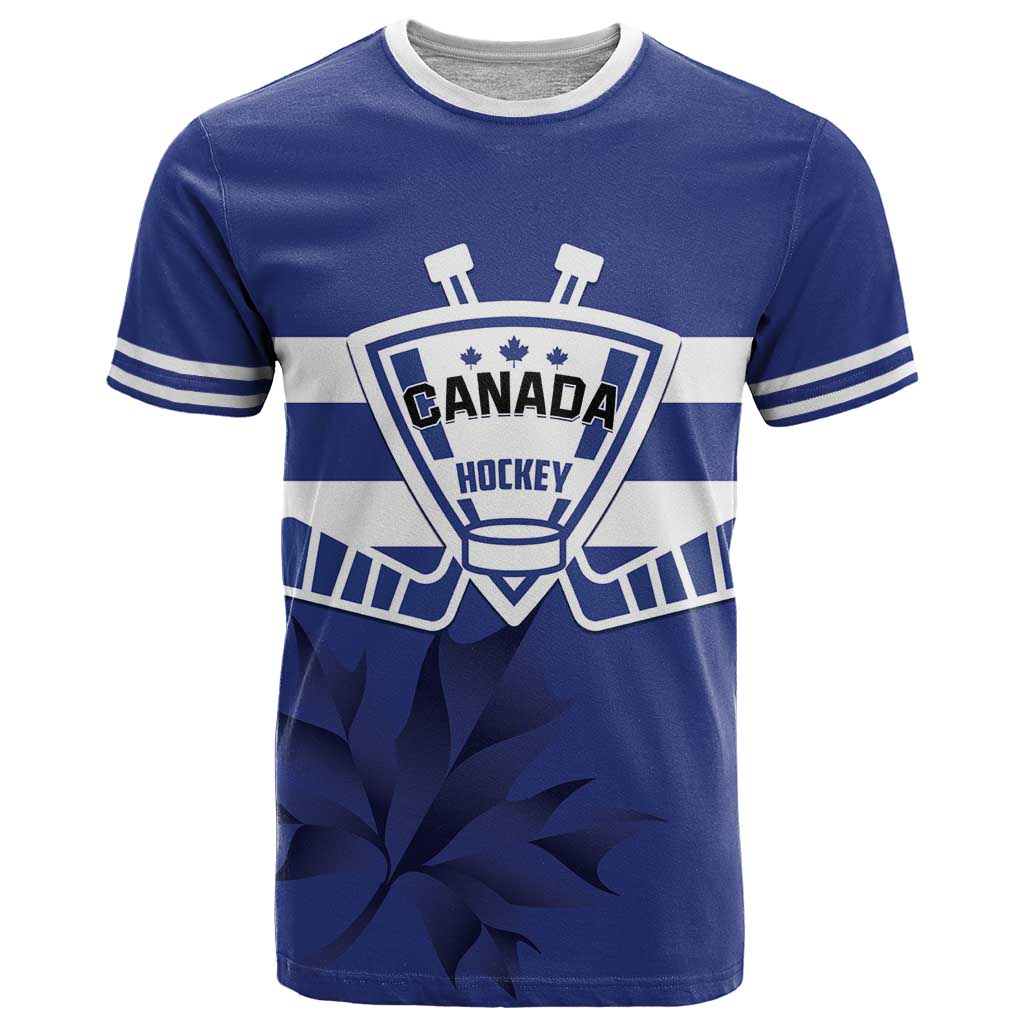 Custom Canada Hockey Team T Shirt Maple Leaf Blue Version