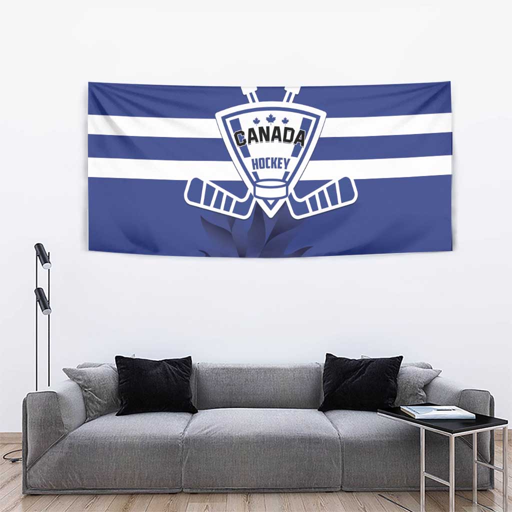 Canada Hockey Team Tapestry Maple Leaf Blue Version
