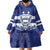 Custom Canada Hockey Team Wearable Blanket Hoodie Maple Leaf Blue Version