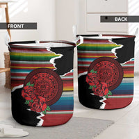 Mexico Aztec Circle Laundry Basket Poncho Pattern