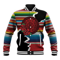 Mexico Aztec Circle Baseball Jacket Poncho Pattern