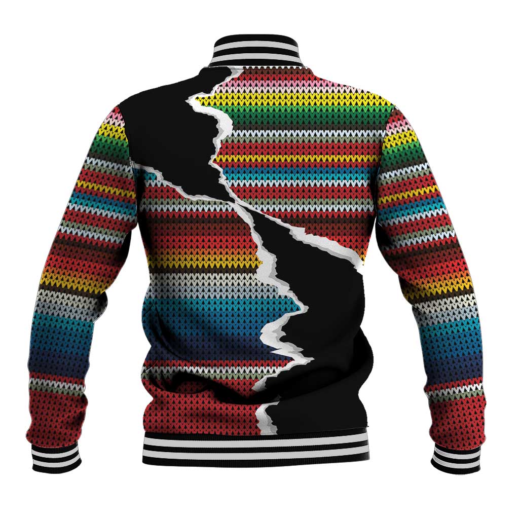 Mexico Aztec Circle Baseball Jacket Poncho Pattern