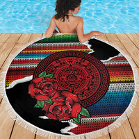 Mexico Aztec Circle Beach Blanket Poncho Pattern