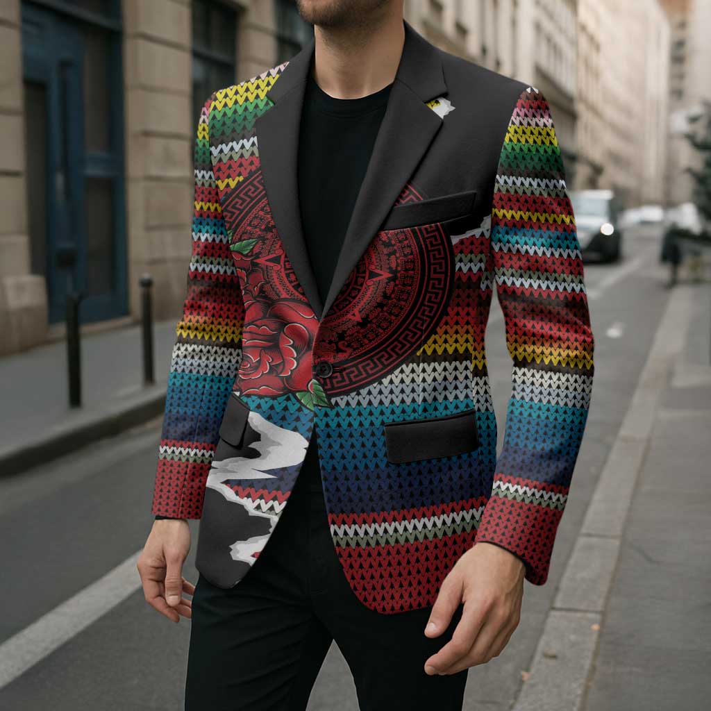 Mexico Aztec Circle Blazer Poncho Pattern