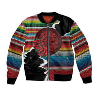 Mexico Aztec Circle Bomber Jacket Poncho Pattern