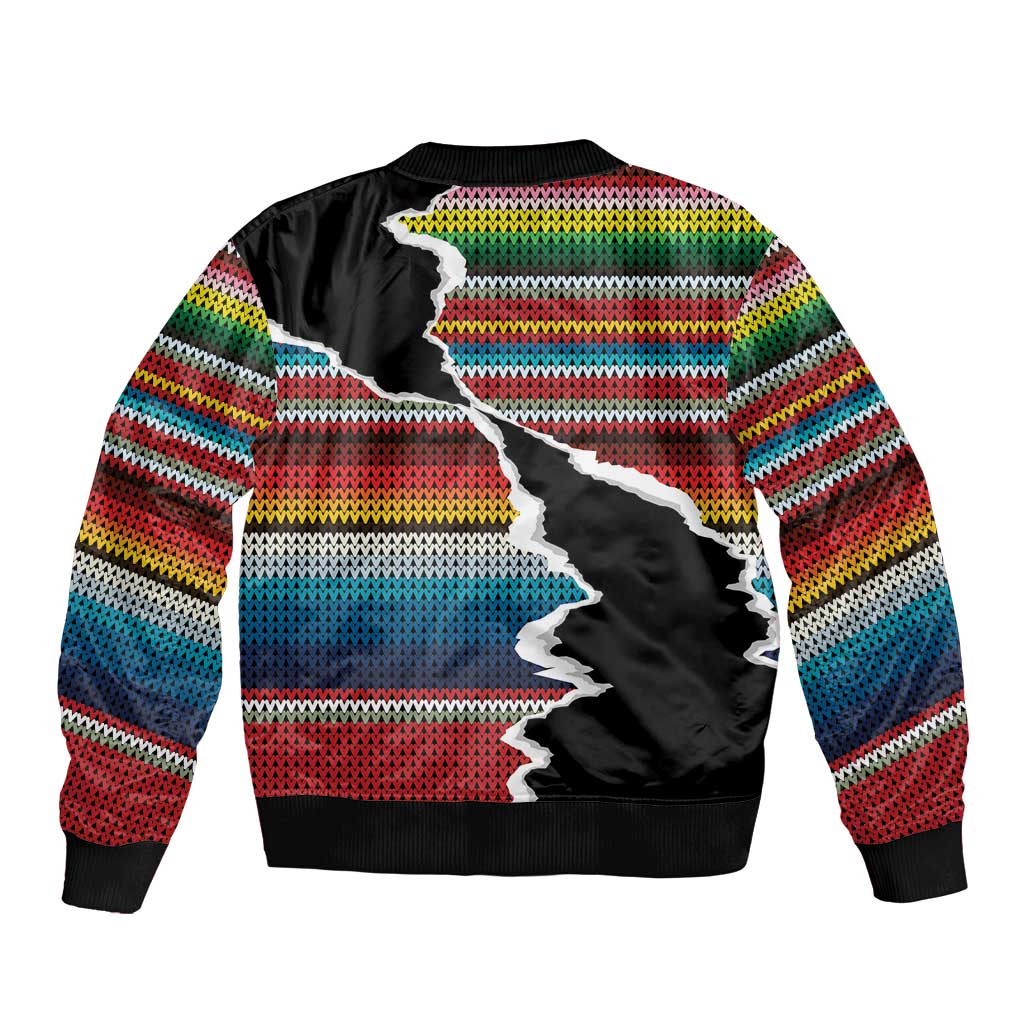 Mexico Aztec Circle Bomber Jacket Poncho Pattern