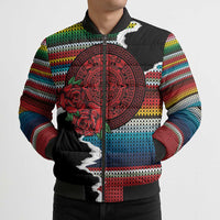 Mexico Aztec Circle Bomber Puffer Jacket Poncho Pattern