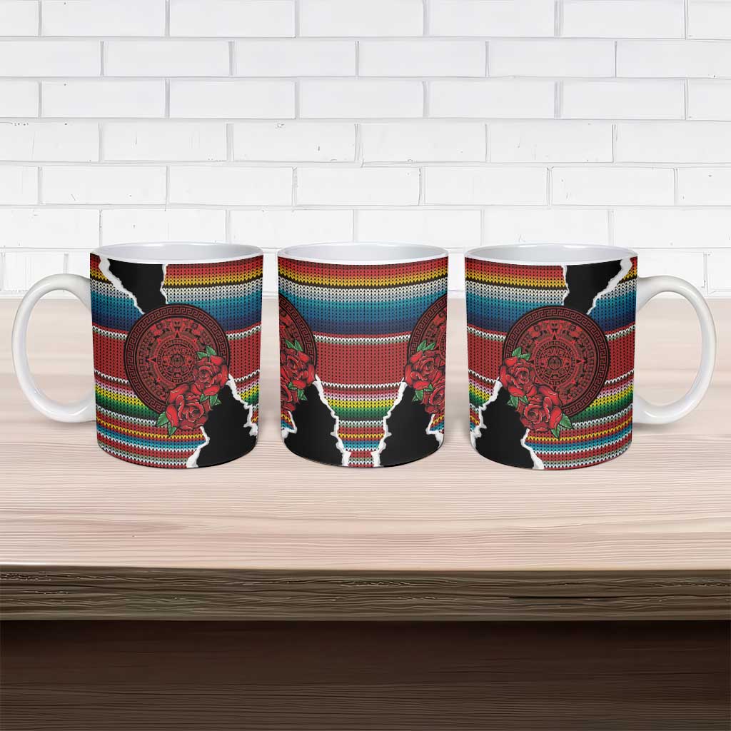 Mexico Aztec Circle Ceramic Mug Poncho Pattern