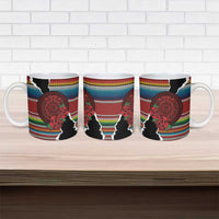 Mexico Aztec Circle Ceramic Mug Poncho Pattern