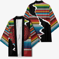 Mexico Aztec Circle Kimono Poncho Pattern