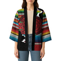 Mexico Aztec Circle Kimono Poncho Pattern