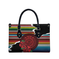 Mexico Aztec Circle Leather Bag Poncho Pattern