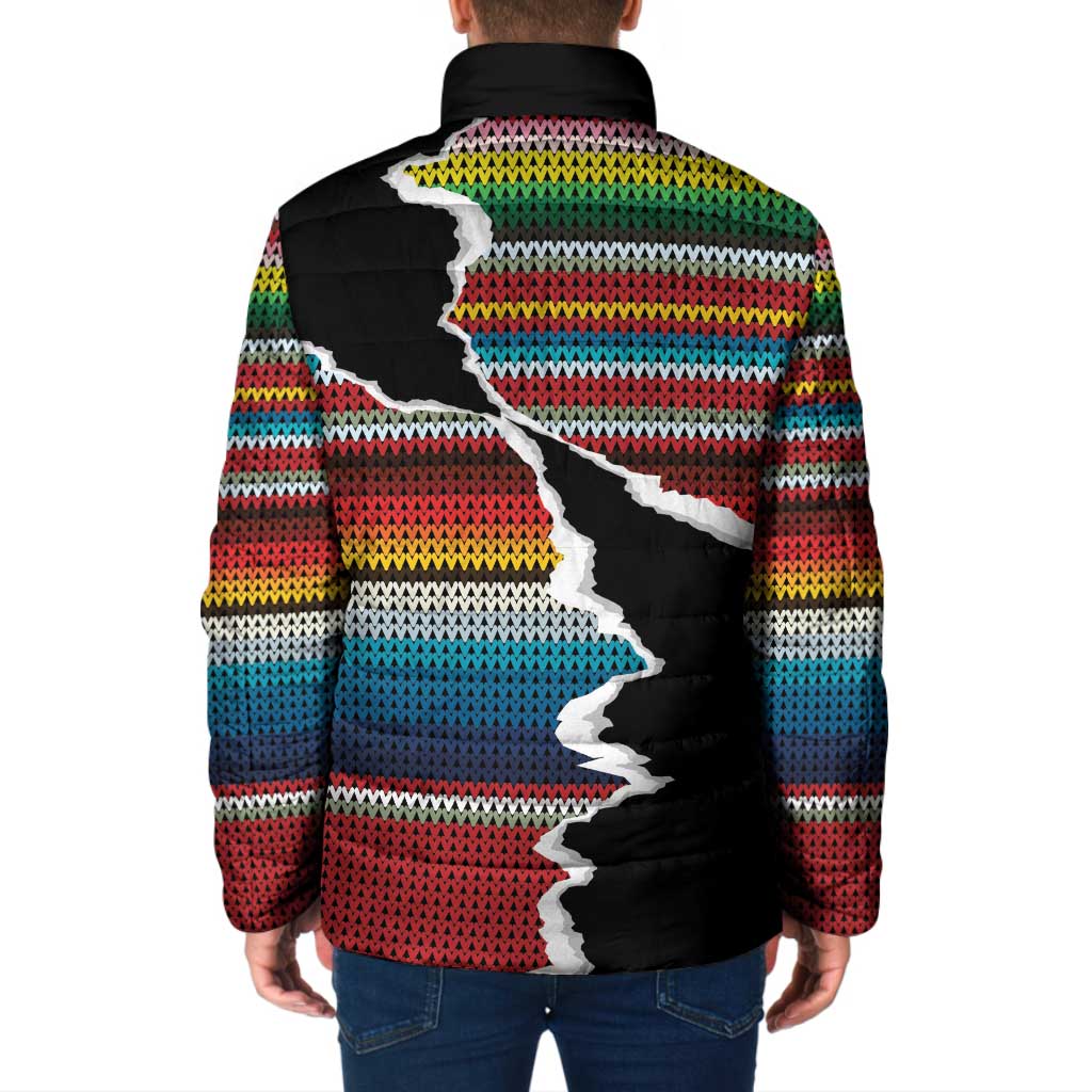 Mexico Aztec Circle Padded Jacket Poncho Pattern