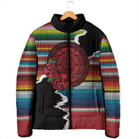Mexico Aztec Circle Padded Jacket Poncho Pattern
