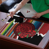 Mexico Aztec Circle Puzzle Poncho Pattern