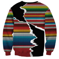 Mexico Aztec Circle Sweatshirt Poncho Pattern