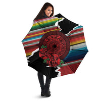 Mexico Aztec Circle Umbrella Poncho Pattern