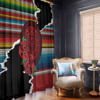 Mexico Aztec Circle Window Curtain Poncho Pattern