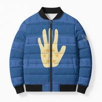 Kingdom of Loango Bomber Puffer Jacket African Pattern Flag Stylized