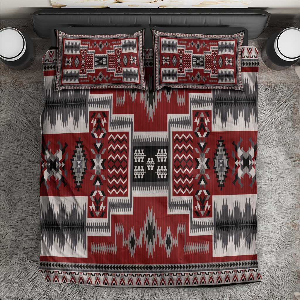 Navajo Tribal Pattern Vintage Red Bedding Set