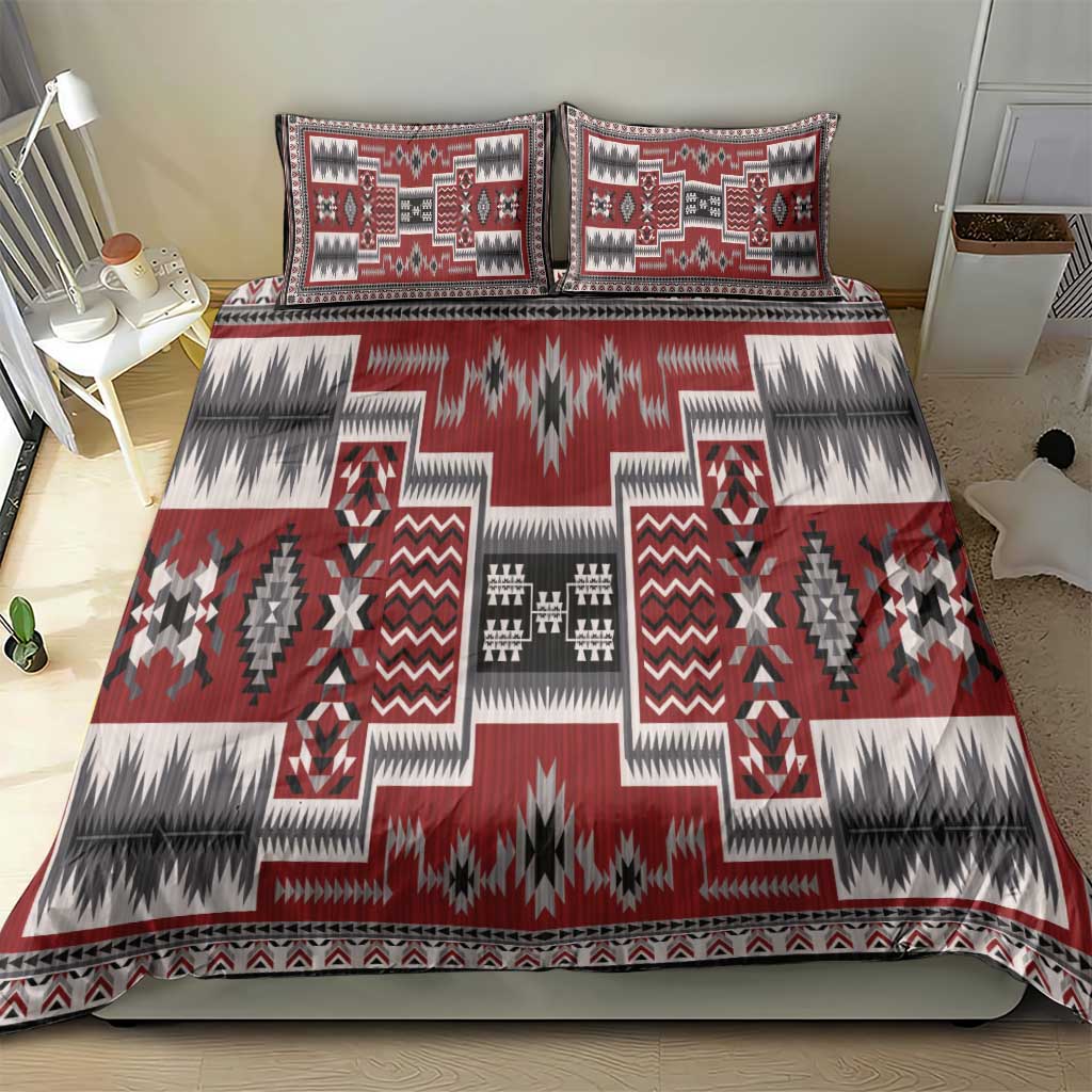 Navajo Tribal Pattern Vintage Red Bedding Set