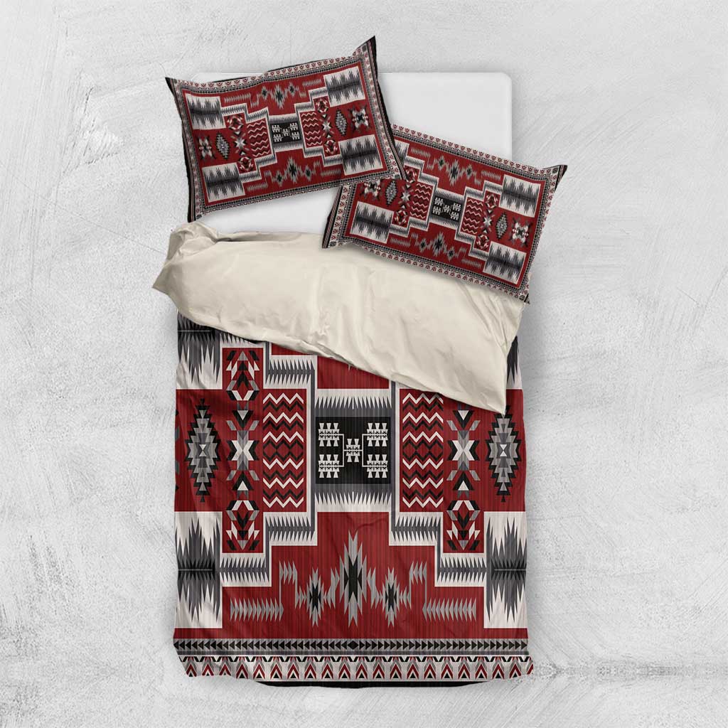 Navajo Tribal Pattern Vintage Red Bedding Set