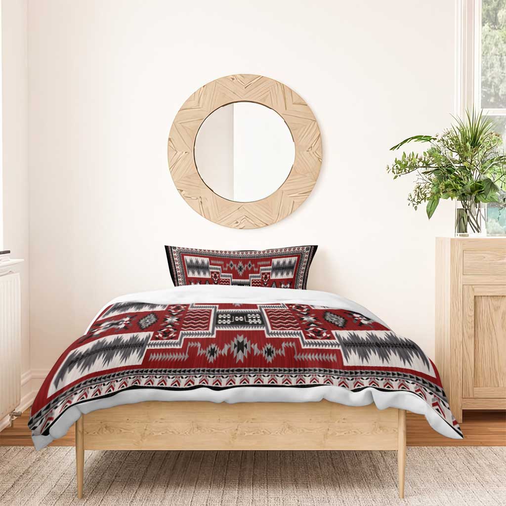 Navajo Tribal Pattern Vintage Red Bedding Set