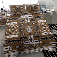 Navajo Tribal Pattern Vintage Brown Bedding Set