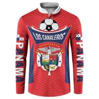 Red football button sweatshirt with Los Canaleros crest and long sleeves