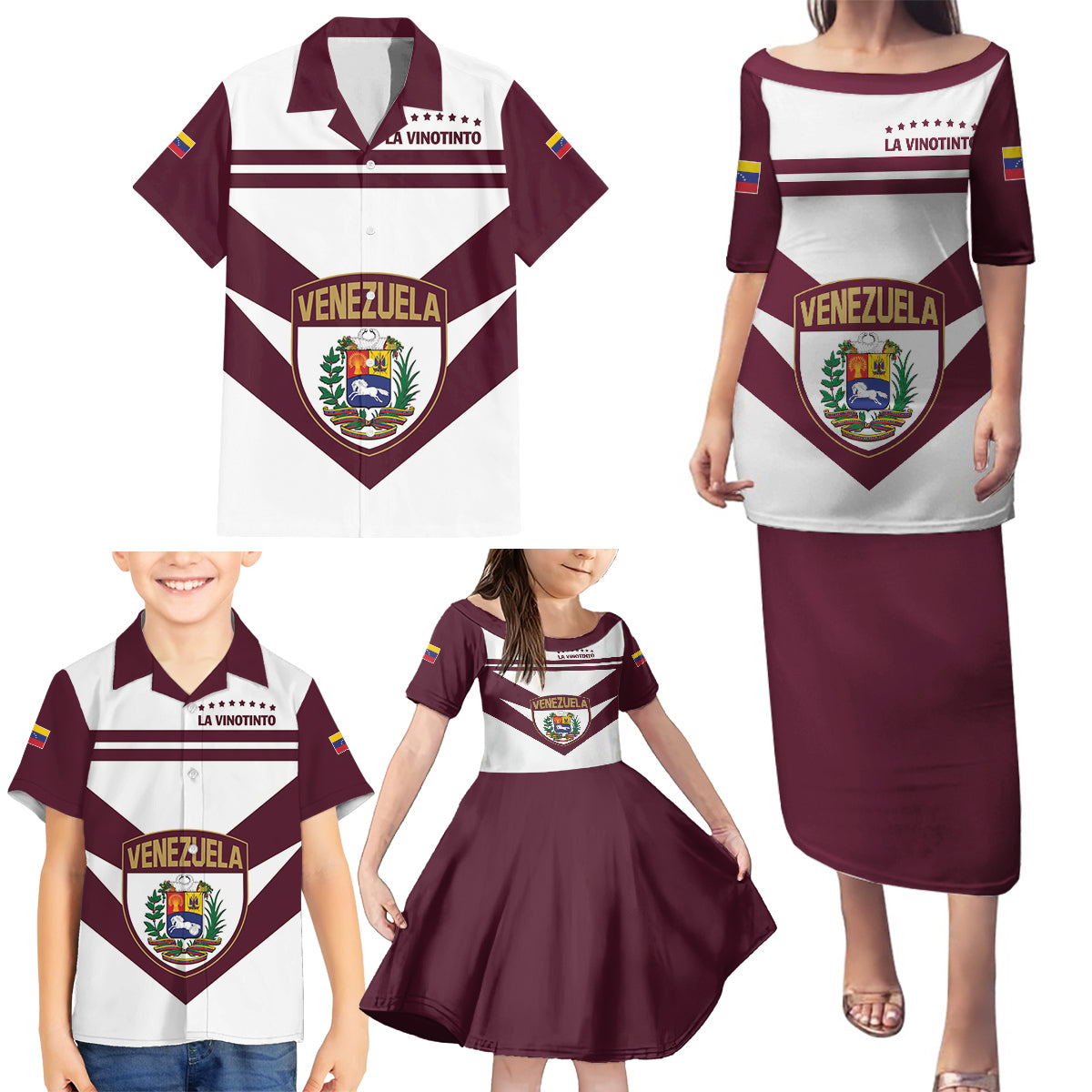 Personalized Venezuela 2024 Football Family Matching Puletasi and Hawaiian Shirt Mano tengo fe La Vinotinto - Wonder Print Shop