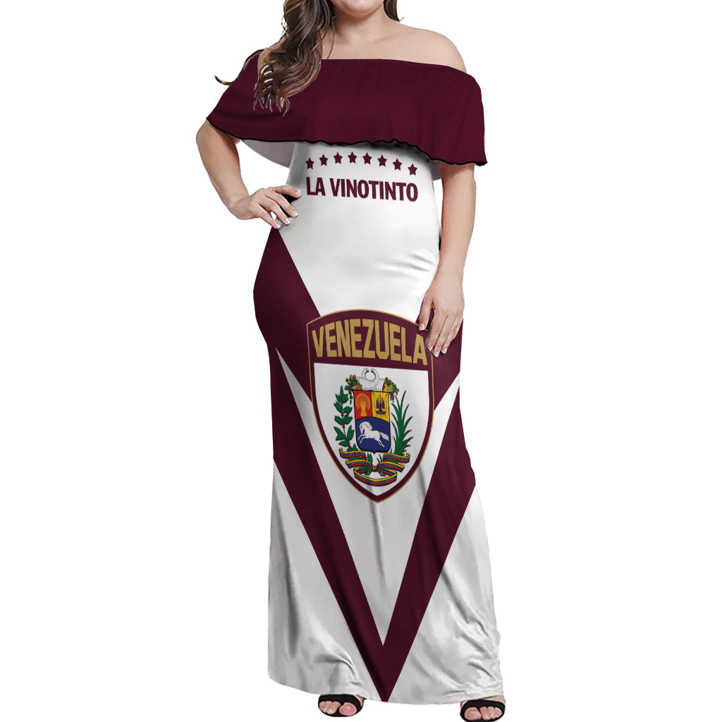 Personalized Venezuela 2024 Football Off Shoulder Maxi Dress Mano tengo fe La Vinotinto - Wonder Print Shop