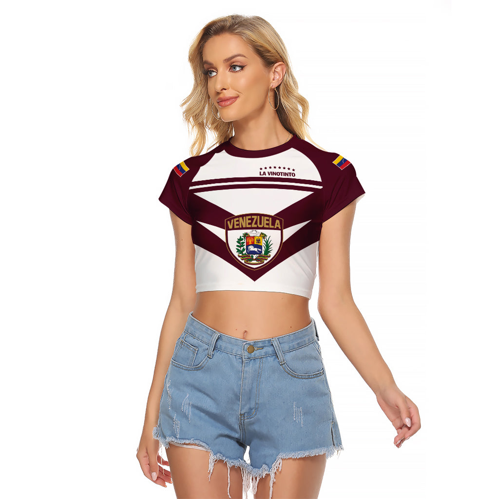 Personalized Venezuela 2024 Football Raglan Cropped T Shirt Mano tengo fe La Vinotinto - Wonder Print Shop