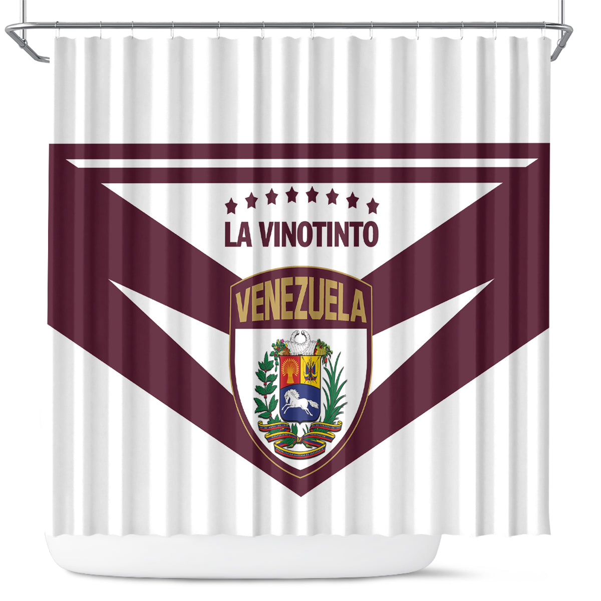 Venezuela 2024 Football Shower Curtain Mano tengo fe La Vinotinto