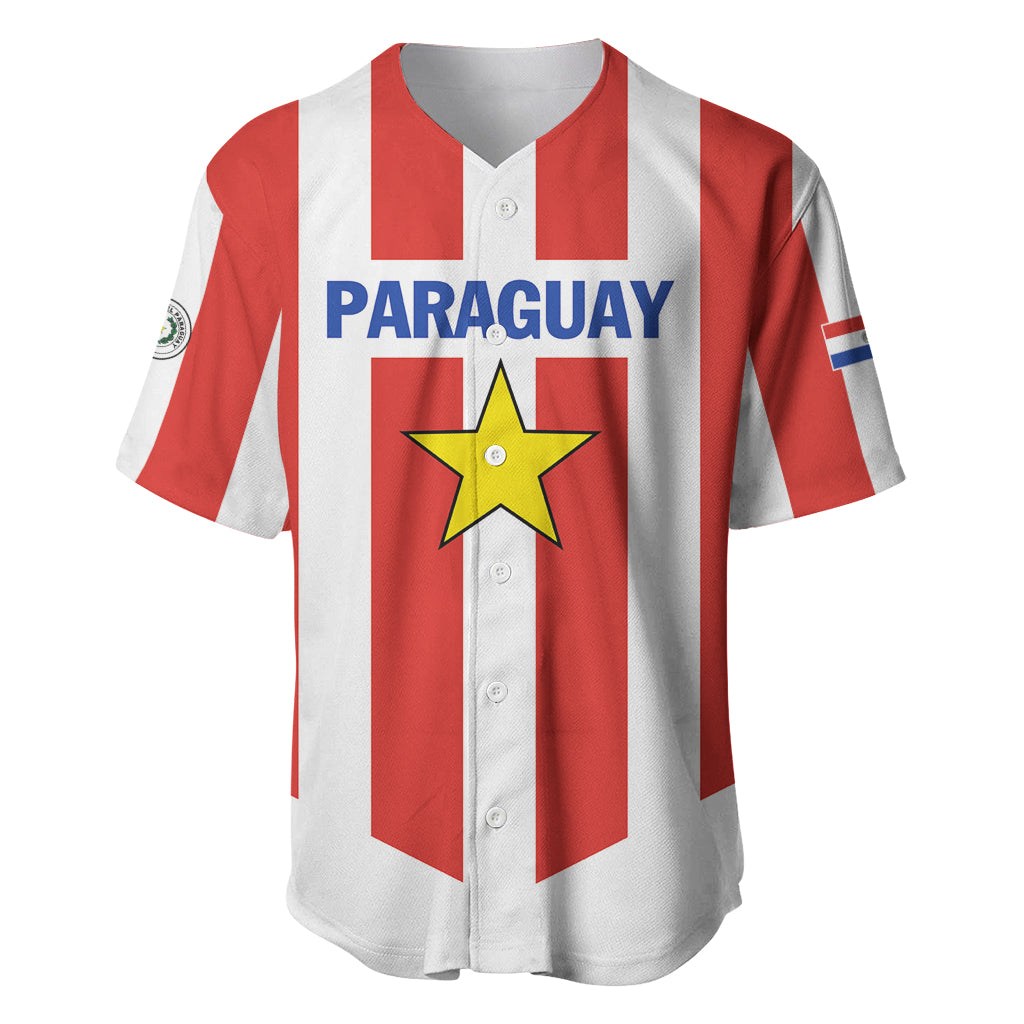 Personalized Paraguay 2024 Football Baseball Jersey Come On La Albirroja - Wonder Print Shop