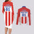 Personalized Paraguay 2024 Football Couples Matching Long Sleeve Bodycon Dress and Long Sleeve Button Shirt Come On La Albirroja - Wonder Print Shop