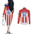 Personalized Paraguay 2024 Football Couples Matching Off The Shoulder Long Sleeve Dress and Long Sleeve Button Shirt Come On La Albirroja