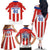 Personalized Paraguay 2024 Football Family Matching Off The Shoulder Long Sleeve Dress and Hawaiian Shirt Come On La Albirroja - Wonder Print Shop